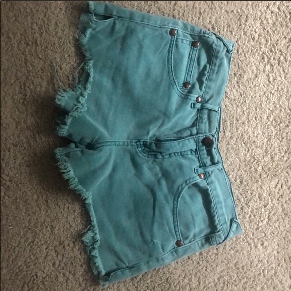 Free People Teal Shorts - Picture 3 of 3